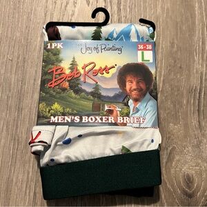 NWT Bob Ross Men's Boxer Briefs L 36-38 The Joy of Painting‎ Happy Trees Green
